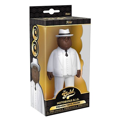 Notorious B.I.G. Vinyl Gold Figure Biggie Smalls White Suit 13 cm